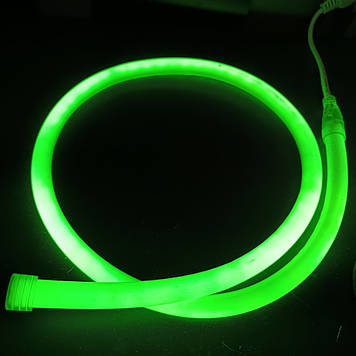 Неон Led 220V зелений круглий (1 м) – набір з адаптером