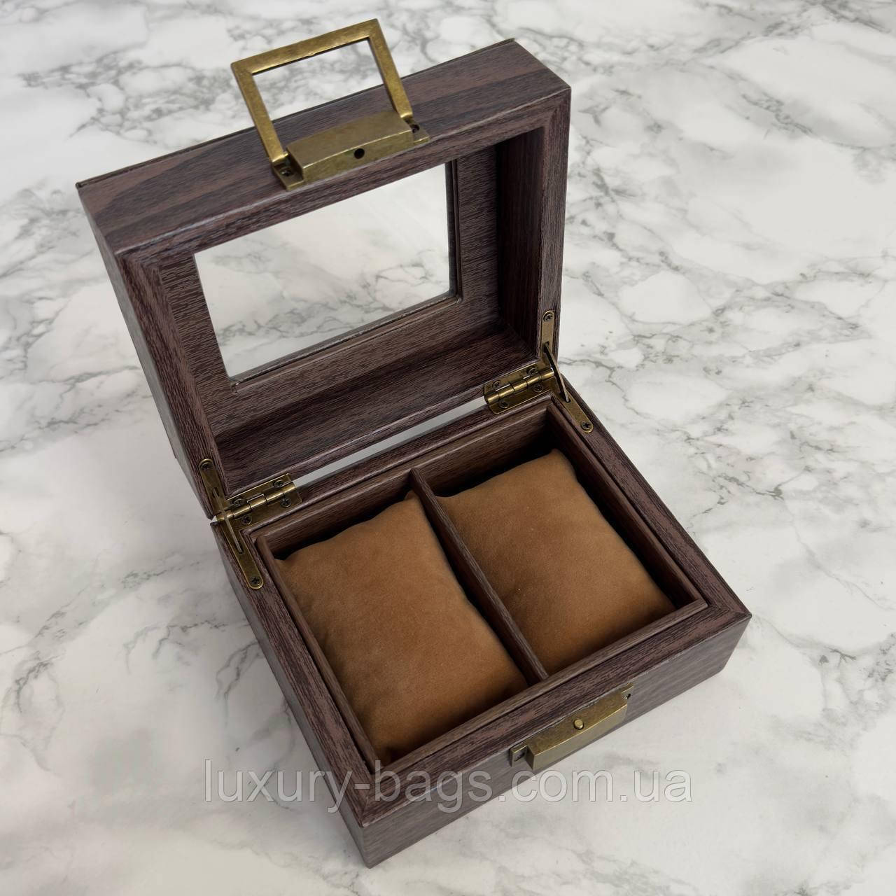 Коробка для зберігання наручних годинників на два відділення, фото 1