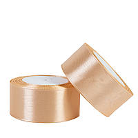 Стрічка атласна 4 см (23 м) бежева