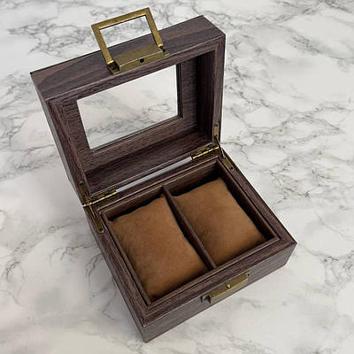 Коробка для зберігання наручних годинників преміумкласу на два відділення