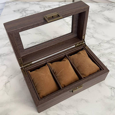 Зручна коробка для зберігання годинника преміумкласу на три відділення