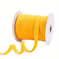 Оксамитова стрічка 1,5 см (1 м) темно-жовта