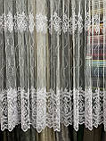 Тюль 3 метри х 1,50 висота фатин вишивка біла, фото 7