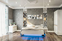 Шафа Б'янко 2Д(90) 2200х900х570мм білий глянець Світ меблів, фото 4