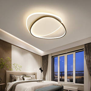 Сучасна Led люстра до 18 м² чорно-білого кольору (Led MJ 42-450)
