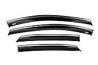 Ветровики с хромированным молдингом (2024-2025, 4 шт, Niken) для Ford Puma 2019- гг