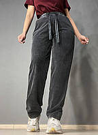 Брюки женские Yimeite 516 мом бананы вареные тай дай трикотажные талия на резинке черные, черный, З2