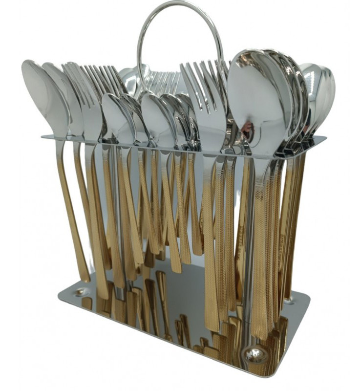 Набір столових приборів CUTLERY SET CD-01 Ложки, виделки 12 персон 36 предметів Хром-Золото