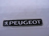 Наклейка s надпись PEUGEOT 100х20х1мм силиконовая на авто эмблема логотип Пежо маленькая