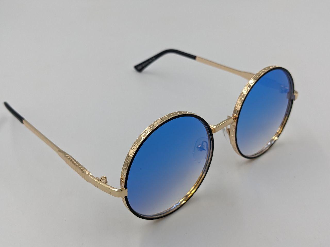 Сонцезахисні окуляри 9366 56 12-145 C4 Aedoll — стильні окуляри в круглій оправі із золотистими елементами., фото 1