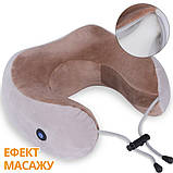 Масажна подушка U-shaped для шиї/ багатофункціональний масажер із вібрацією для комірцевої зони, фото 5
