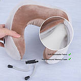 Масажна подушка U-shaped для шиї/ багатофункціональний масажер із вібрацією для комірцевої зони, фото 4