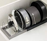Полиця-органайзер DISH RACK для посуду та кришок розсувний кухонний тримач, фото 3