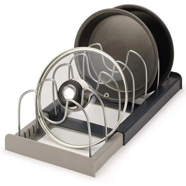 Полиця-органайзер DISH RACK для посуду та кришок розсувний кухонний тримач, фото 1