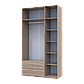Розпашна Шафа для одягу Doros Лукас Дуб Сонома 3ДСП 135х50х240 (80737803), фото 4