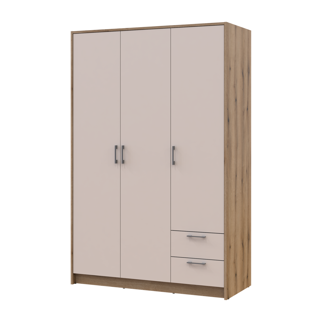 Розпашна Шафа для одягу Doros Ронді Дуб Артізан/Кашемір 3ДСП 121х52х195 (80737815), фото 1