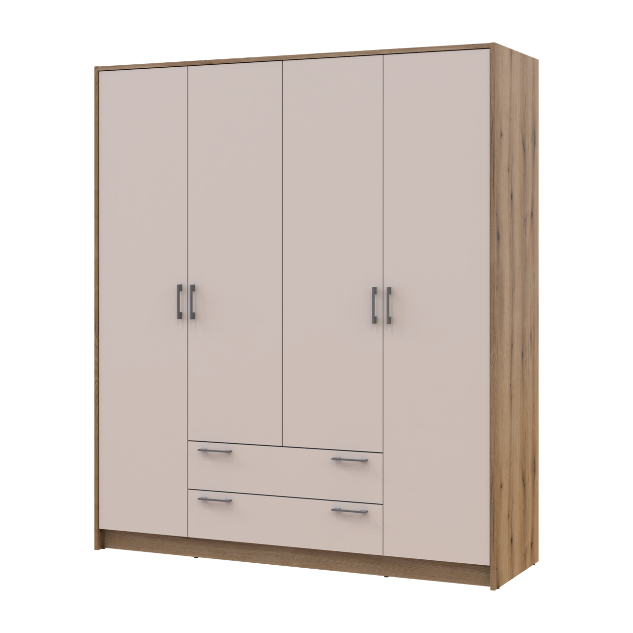 Розпашна Шафа для одягу Doros Ронді Дуб Артізан/Кашемір 4ДСП 160х52х195 (80737825), фото 1