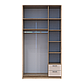 Розпашна Шафа для одягу Doros Ронді з антресолею та дзеркалом Дуб Артізан/Кашемір 3ДСП 121х52х236 (80737821), фото 5