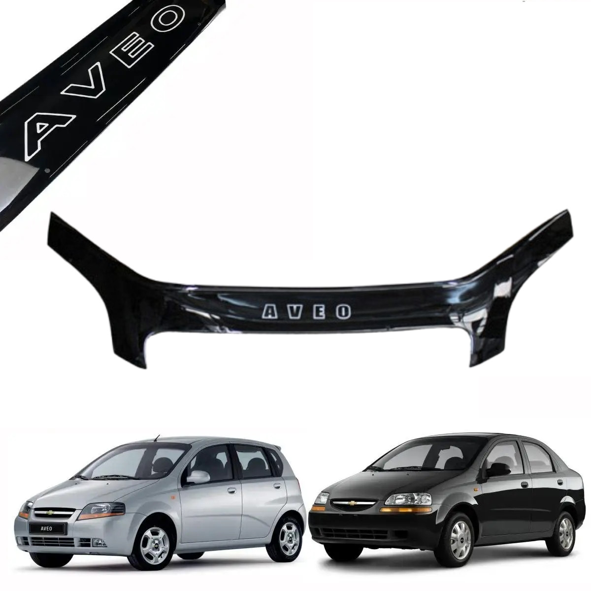 Дефлектор капота на Chevrolet Aveo ІІІ, Vida (T250) седан 2006-2012. Мухобойка на Chevrolet Аvео ІІІ