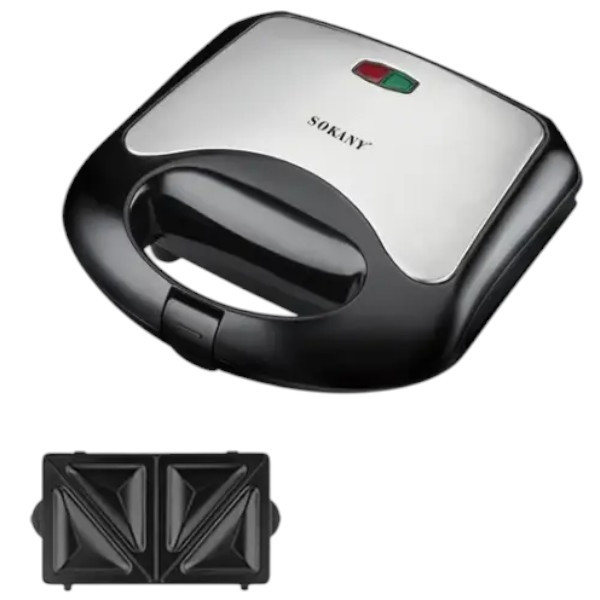 Сендвічниця з пластинами для бутербродів з антипригарним покриттям 750Вт Sokany KJ-105S, фото 1
