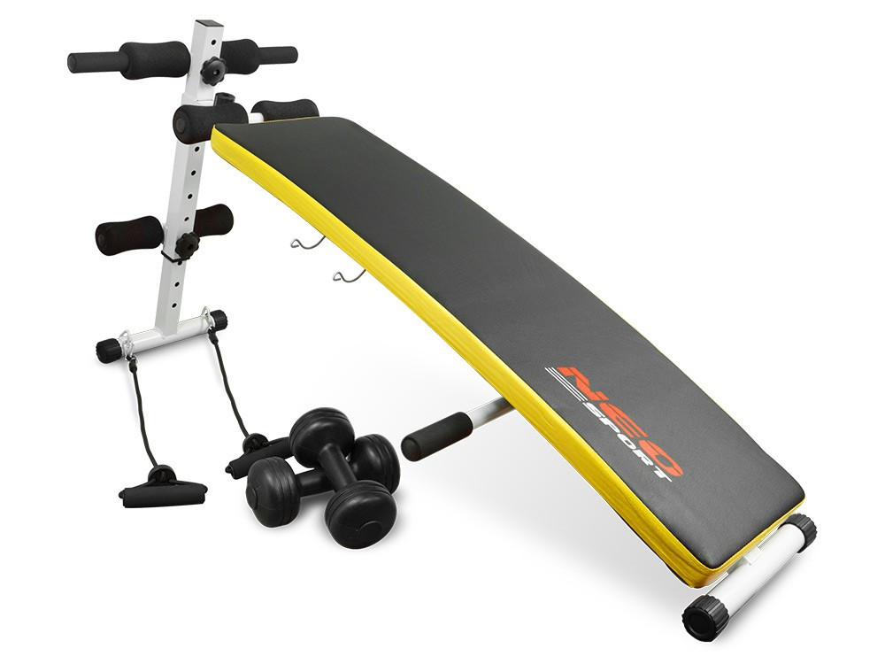 Лавка похила з еспандерами та гантелями Neo-Sport NS-07