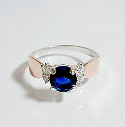 Срібна каблучка з золотими накладками