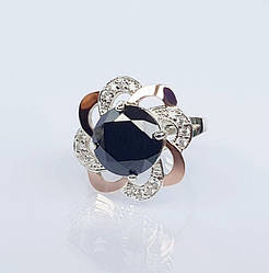 Срібна каблучка з золотими накладками