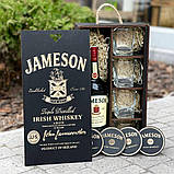 Подарунковий набір для віскі з чотирьма стаканами, подарок на день народження, фото 5