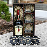 Подарунковий набір для віскі з чотирьма стаканами, подарок на день народження, фото 2