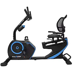 Велотренажер горизонтальний електромагнітний OPAL THUNDER чорно-синій