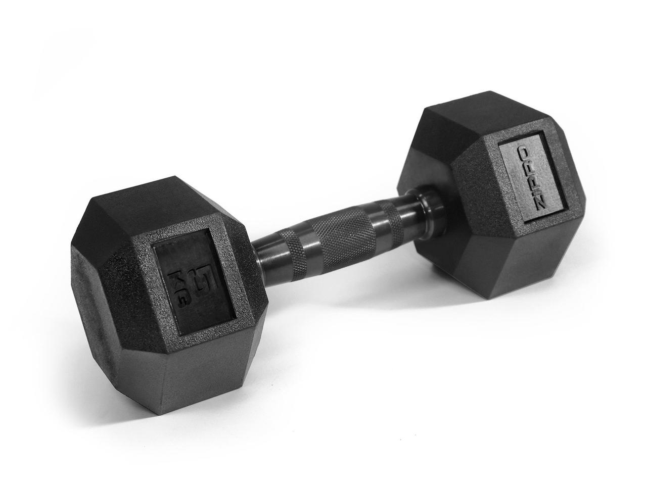 Гантель Zipro Hex прогумована 1 х 5 кг