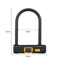 Велозамок кодовий велосипедний замок протизламний U-LockFEIRI протиугонний для велосипеда мотоцикла скутера, фото 5