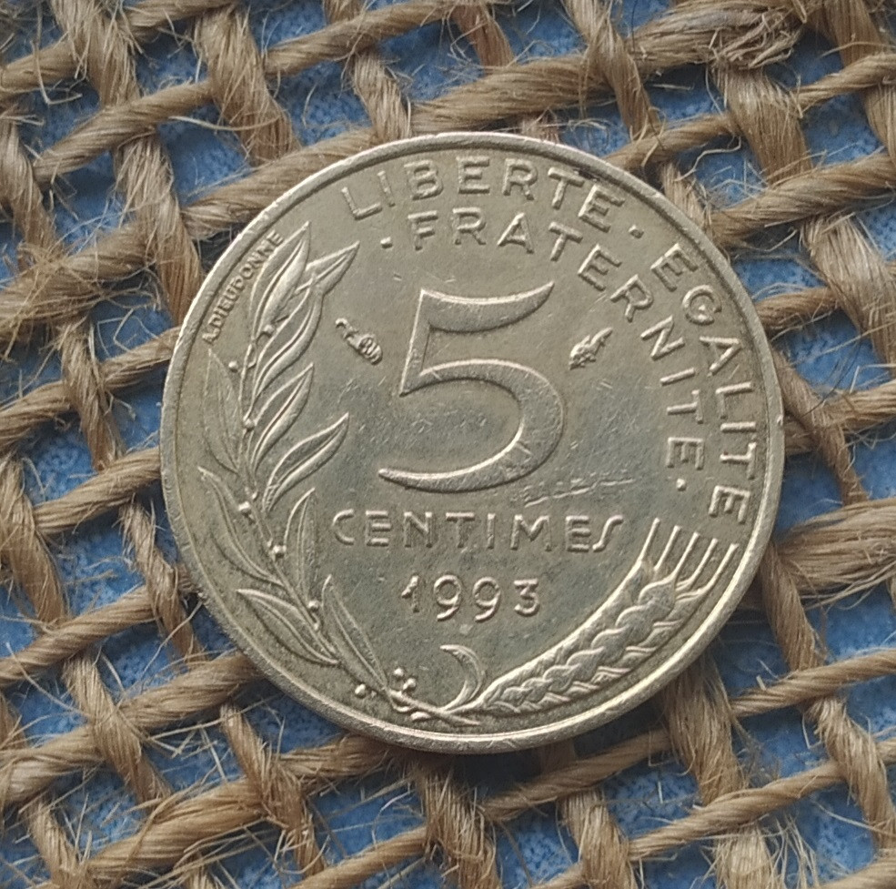 5 сантимiв 1993 року францiя