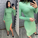 Жіноча сукня в рубчик з вирізом на нозі, фото 2
