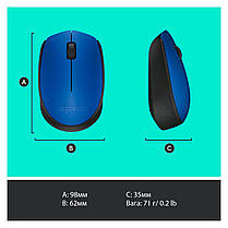 Миша бездротова Logitech M171 Blue/Black, фото 2