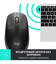 Миша бездротова Logitech M190 Wireless Charcoal, фото 4