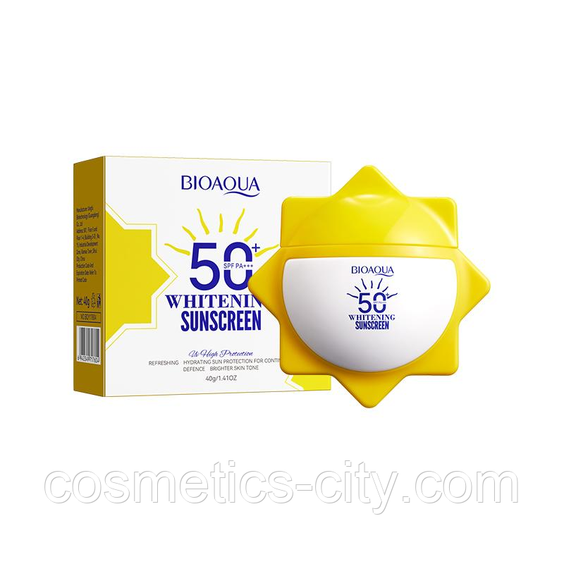 Солнцезащитный крем Bioaqua Whitening Sunscreen SPF50+, 40г., фото 1