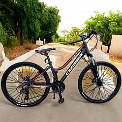 Велосипед гірський алюмінієвий Crosser LEVIN 26" рама 14", чорно-червоний