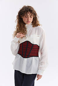 Жіночий пояс з орнаментом, червоний