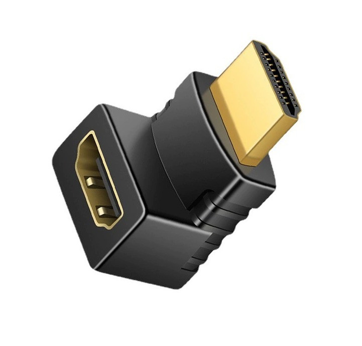 Кутовий перехідник HDMI тато/мама. Будинок вниз