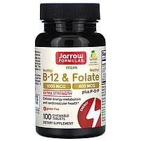 Метил B12 і метилфолат 1000 мкг/400 мкг (Methyl B12 & Methyl Folate) Jarrow Formulas 100 жувальні таблетки, фото 2