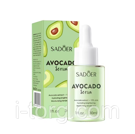 Сироватка для обличчя з авокадо та молоком Sadoer Avocado Serum, 30 мл.