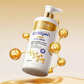 Очищаючий гель для душу із колагеновими амінокислотами SADOER, 500 мл., фото 1