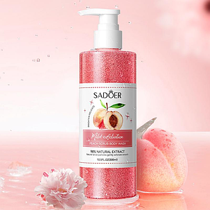 Гель-скраб для тіла із екстрактом персика Sadoer Peach Body Wash, 300 мл., фото 1