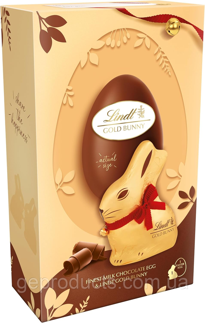 Пасхальне яйце Lindt Gold bunny молочно-шоколадне 195г.