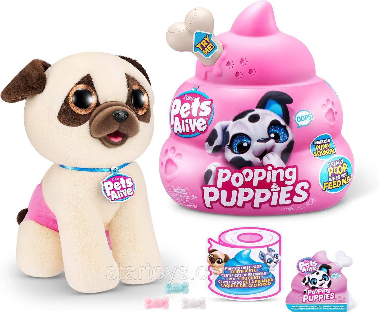 Інтерактивний мопс із сюрпризом Pets Alive Pooping Puppies 9542D