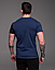 Модна чоловіча футболка двоколірна якісна приталена легка бавовна, синя, розмір S, M, L, XL, фото 3