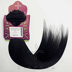 Натуральне Азіатське Волосся на Заколках 40 см 120 грам, Чорний №01