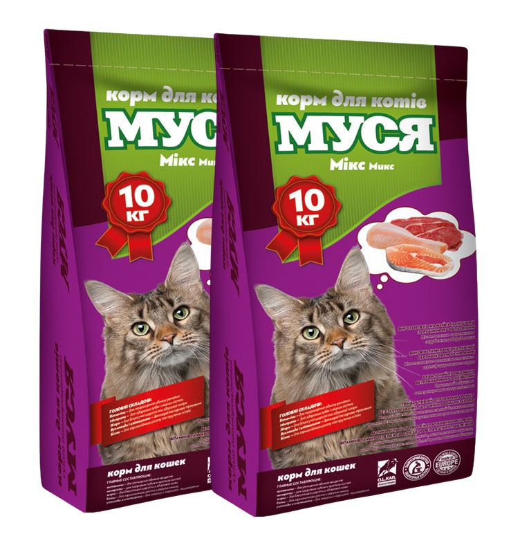 Корм для кішок Муся мікс 1 + 1 (20 кг)