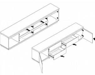 Тумба під телевізор Мія 2Д2Ш 550х1656х400мм німфея альба + бетон темний   Світ меблів, фото 2
